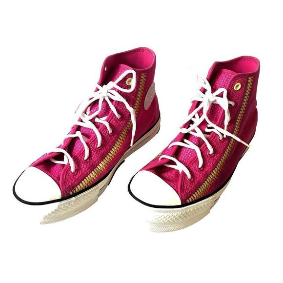 Converse All Star Hi-Top Pink Stitched Canvas Sneaker Womens 8.5 Lace Up Youth 7 - Picture 2 of 11